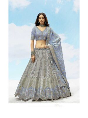 Grey Color Silk Lehenga Choli