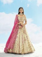 Cream Color Silk Lehenga Choli