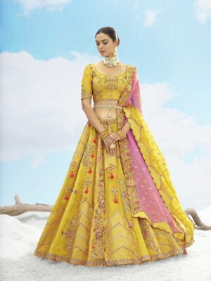 Yellow Color Silk Lehenga Choli