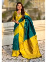 Teal Blue Color Soft Silk Saree
