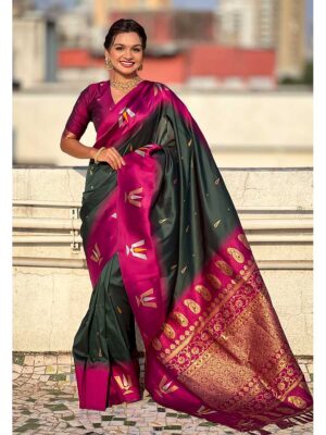 Green Color Soft Silk Saree