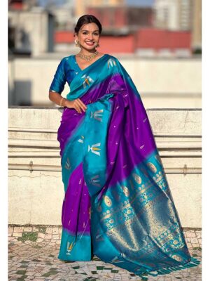 Lavender Color Soft Silk Saree