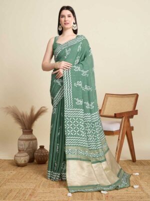 Grey Color Cotton Saree