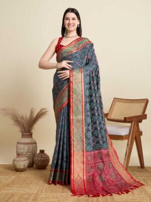 Black Color Patola Silk Saree