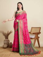 Pink Color Patola Silk Saree