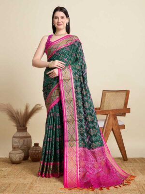 Green Color Patola Silk Saree