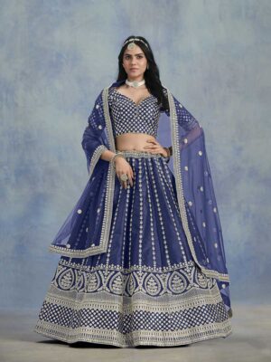 Blue Color Art Silk Lehenga Choli