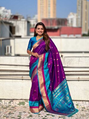 Voilet Color Paithani Silk Saree