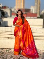 Orange Color Paithani Silk Saree