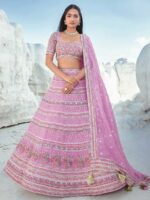 Pink Color Georgette Lehenga Choli
