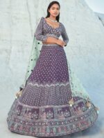 Wine Color Georgette Lehenga Choli