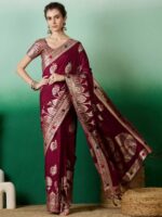 Maroon Color Dolla Cotton Saree