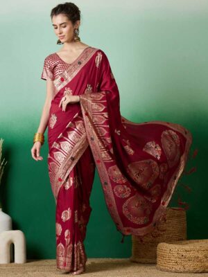 Red Color Dolla Cotton Saree