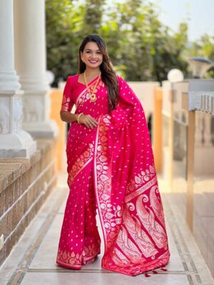 Pink Color Banarasi Silk Saree