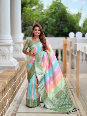 Pista Color Soft Silk Saree