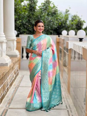 Rama Color Soft Silk Saree