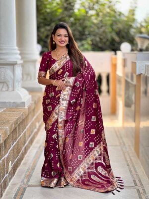 Maroon Color Dolla Silk Saree