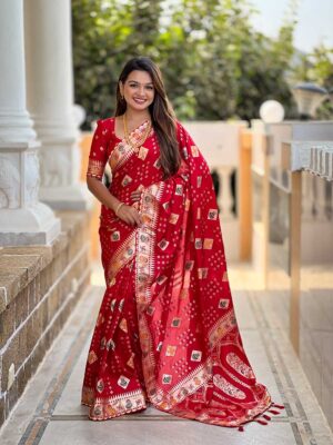 Red Color Dolla Silk Saree