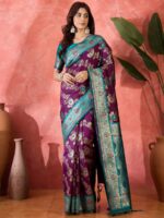 Wine Color Silk Saree