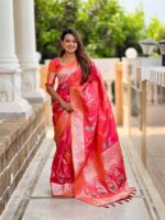 Gajri Color Banarasi Silk Saree