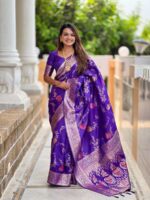 Purple Color Banarasi Silk Saree