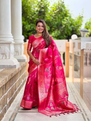 Pink Color Banarasi Silk Saree