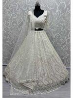 White Color Net Lehenga Choli