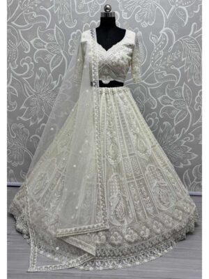 White Color Net Lehenga Choli