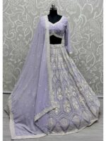 Lavender Color Georgette Lehenga Choli