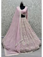 Pink Color Georgette Lehenga Choli