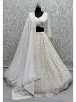 White Color Georgette Lehenga Choli