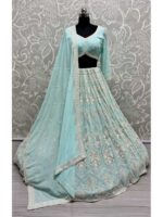 Turquoise Color Georgette Lehenga Choli