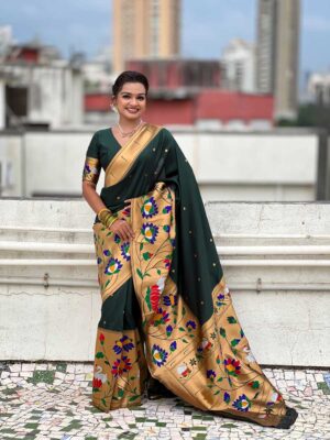 Green Color Paithani Silk Saree