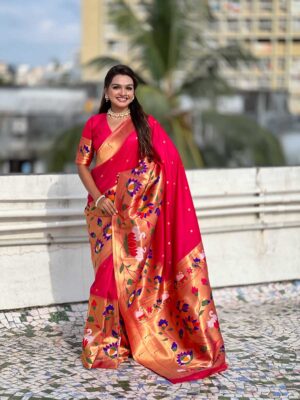 Pink Color Paithani Silk Saree