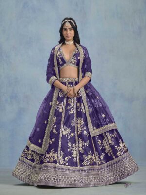 Purple Color Art Silk Lehenga Choli