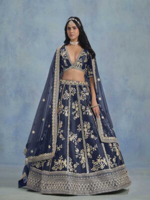 Blue Color Art Silk Lehenga Choli