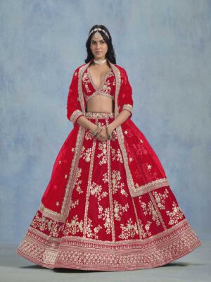 Red Color Art Silk Lehenga Choli