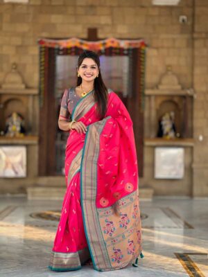 Pink Color Paithani Silk Saree