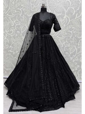 Black Color Net Lehenga Choli
