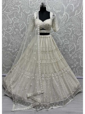 White Color Net Lehenga Choli