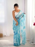 Sky Blue Color Jimmy Choo Saree