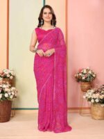 Pink Color Georgette Saree
