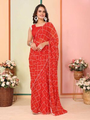 Red Color Georgette Saree