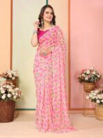 Pink Color Georgette Saree