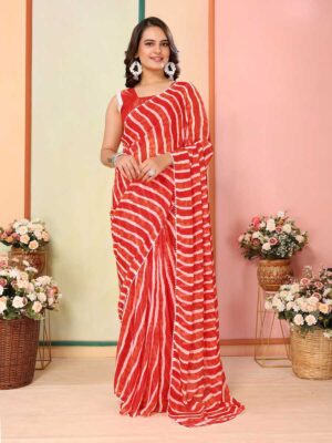 Red Color Georgette Saree