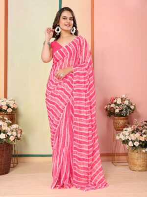 Pink Color Georgette Saree