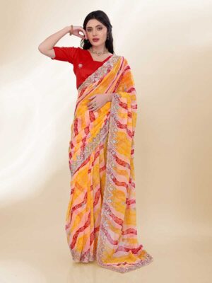 Yellow Color Georgette Saree