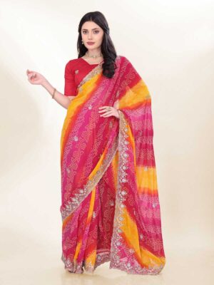 Pink Color Georgette Saree