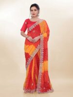 Orange Color Georgette Saree