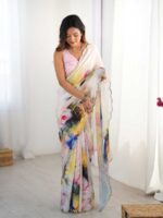 Multy Color Chinon Saree